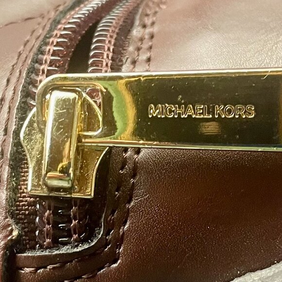 Michael Michael Kors “Emma Manon” Brown Riding Boots – Gold KORS Logo, Women’s 4 - Picture 9 of 10